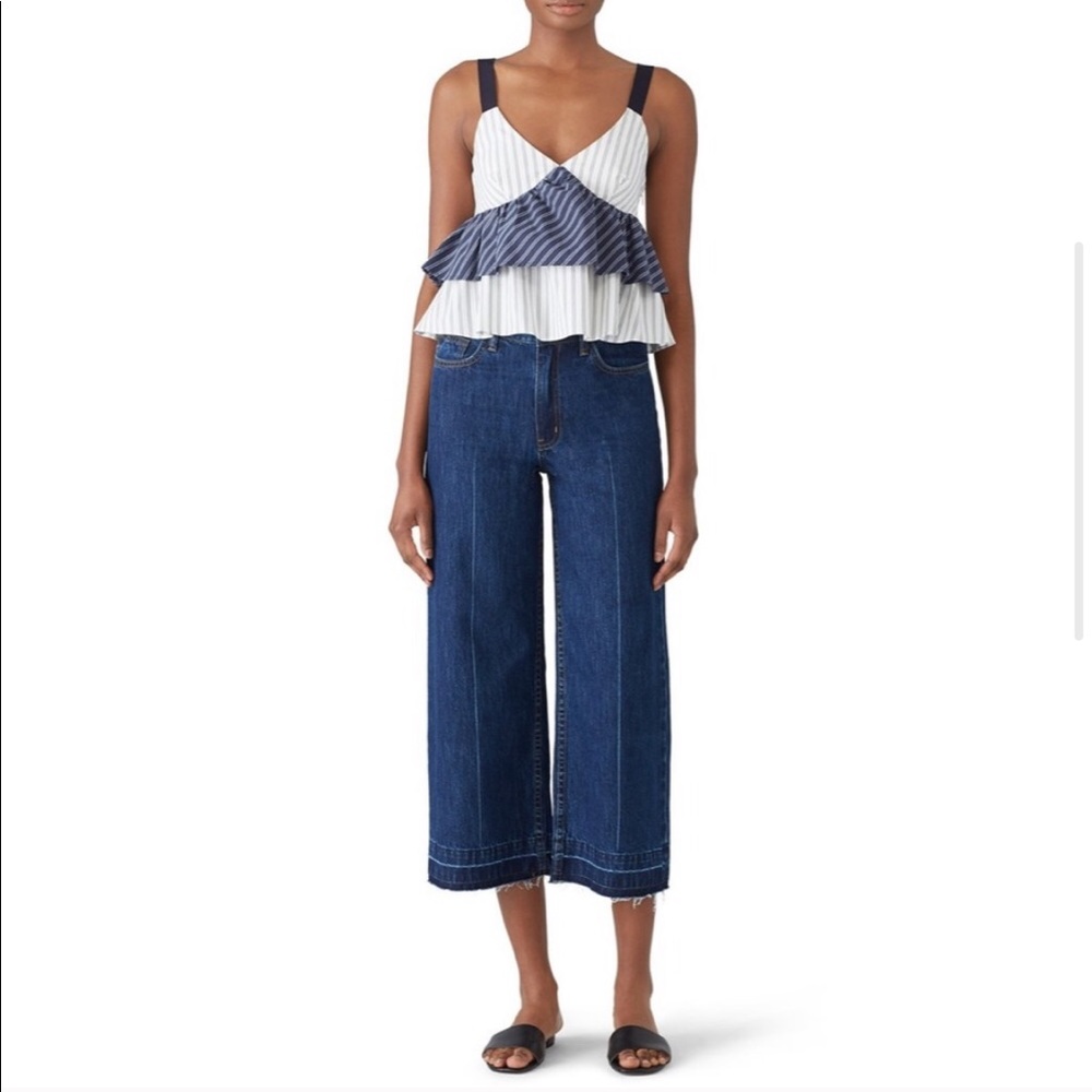 Joie ruffles striped top